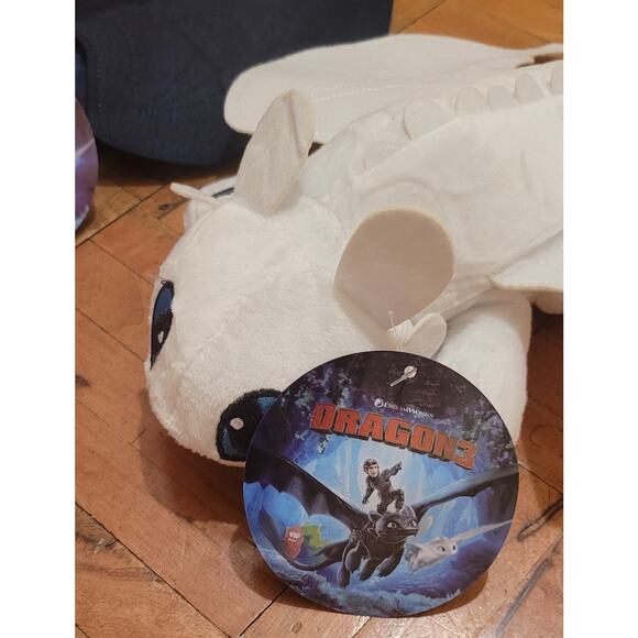 How Train Your Dragon Toothless Light Fury White Stuffed Animal Plush (2) 11 In - Picture 6 of 8